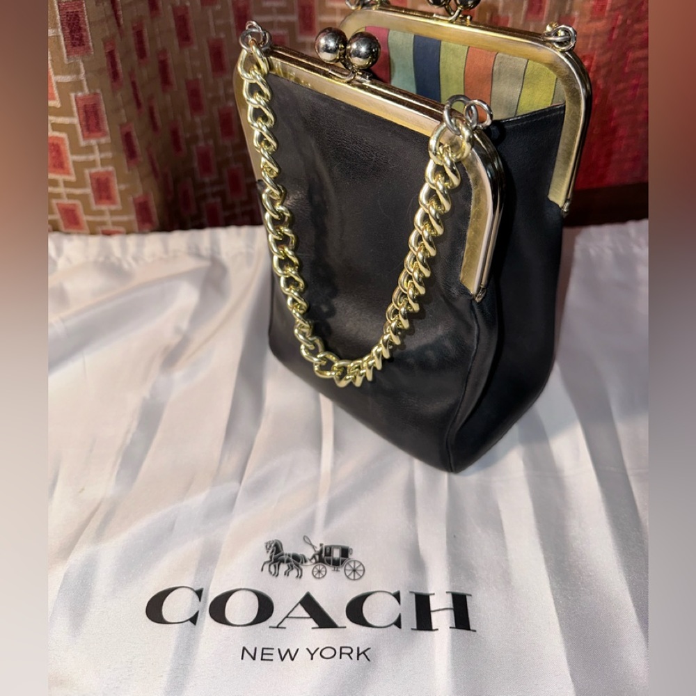 Authentic Coach Bonnie Cashin Double Turn Lock Swing bag, black
